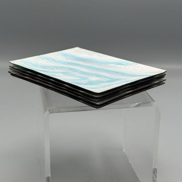 Vtg Set of 5 Inaba Shippo Cloisonne Enamelware Sushi Trinket Plates Abstract - Picture 12 of 12